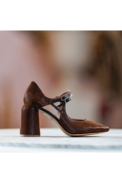 CONDUR by alexandru Women's Shoes with Thick Heels Fantasy Brown Dots - 36