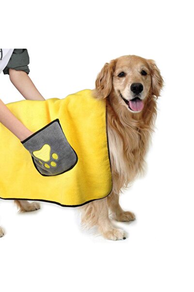 OKTANE OKTANE® Towel for dogs and cats, 65 X 100 cm, microfiber with Pocketed...