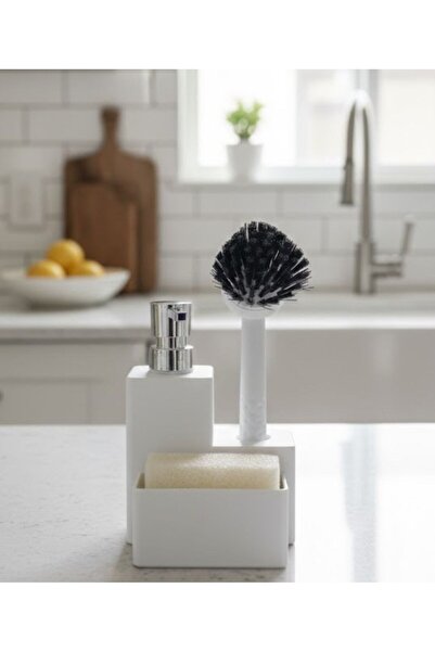 Elis Concept Liquid Soap Dispenser Kitchen Set White