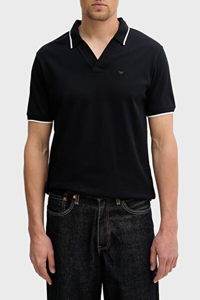 Emporio Armani 100% Cotton Regular Fit Stripe Detailed Polo Men's Polo Em0058...