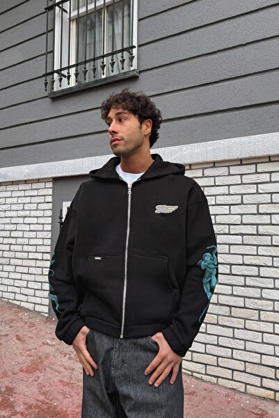 Flaw Wear Embroidered Zip Hoodie