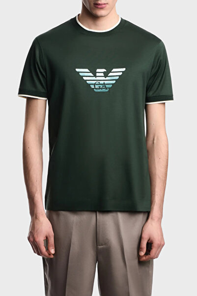 Emporio Armani Cotton Blend Slim Fit Crew Neck t Shirt Men's t Shirt Em005271...