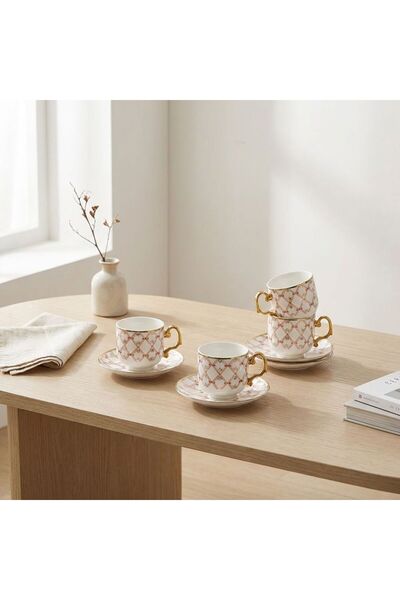 Danube Home Auralin 12-Piece Tea Cup Sets - 200ml, Durable China Bone Cups Se...