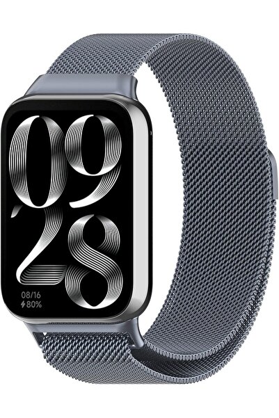 bbtech Xiaom Redmi Watch 4/5-Mi Band 8/9 Pro Uyumlu Milanes Metal Hasır Kordo...