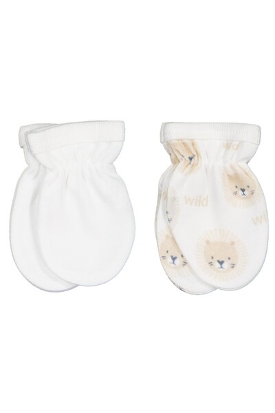 Civil Baby Mănuși pentru bebeluși Aslan cu imprimeu 2 Li - Ecru Standard