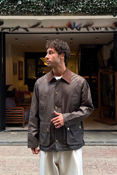 Flaw Wear Shirt Collar Pocket Detail Jacket Brown