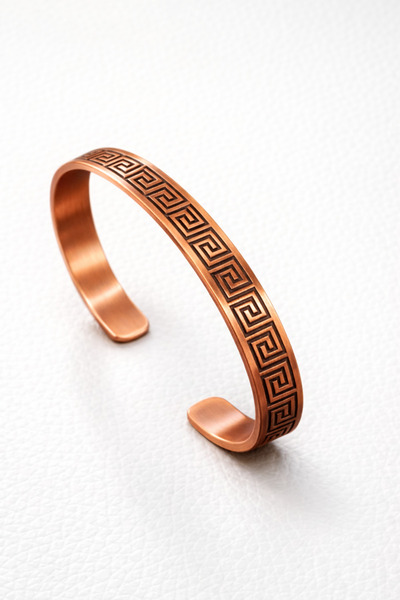 OSMANLI GÜMÜŞ Copper Bracelet for Women and Men - Matte Copper Handcuff Brace...