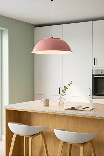 HOMİNG Cliff Soft Pembe İskandinav Metal Sarkıt 30 cm