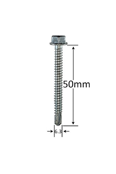 Gray Square Surub Autoforant Cap Hexagonal 6.3x50mm Zincat - 100buc/cutie