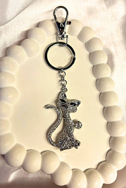 Luxe Loom Zarafetin Işıltısı Zircon Stone Stylish Design Cat Figured Bag Acce...