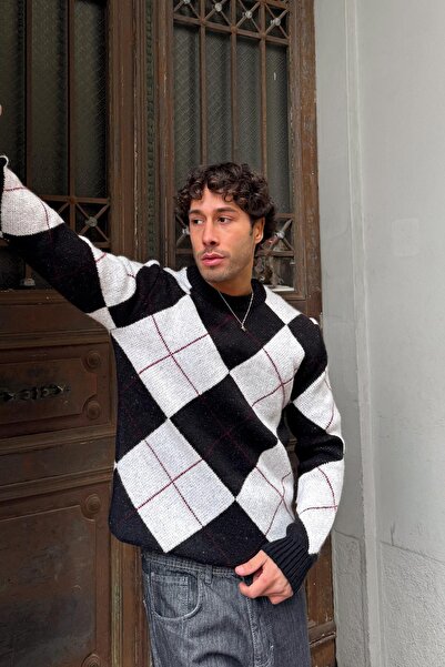 Flaw Wear Baklava Pattern Knitwear Sweater Black