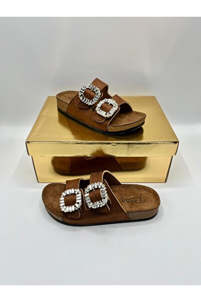 pien Penn Women's Soft Sole Soft Double Buckle Stone Slippers