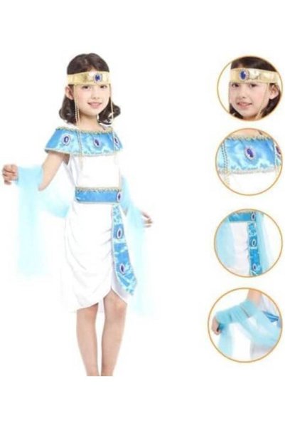 Emarkiz Egyptian Princess Girl Costume (Medium 110-120cms)