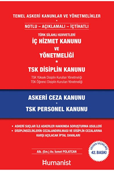 Hümanist Kitap Yayıncılık Temel Askeri Kanunlar ve Yönetmelikler - İsmet Pola...