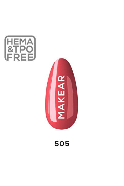 Makear 505 UV Red Semi-Permanent Gel Nail Polish 8ml