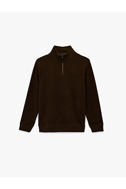 Koton Regular Fit Long Sleeve Half Zip Sweatshirt