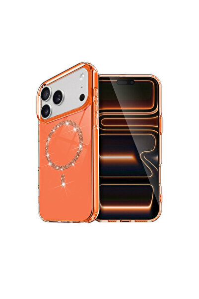 eco port غطاء آيفون 17 برو ماكس لايف دايموند ماج سيف - برتقالي