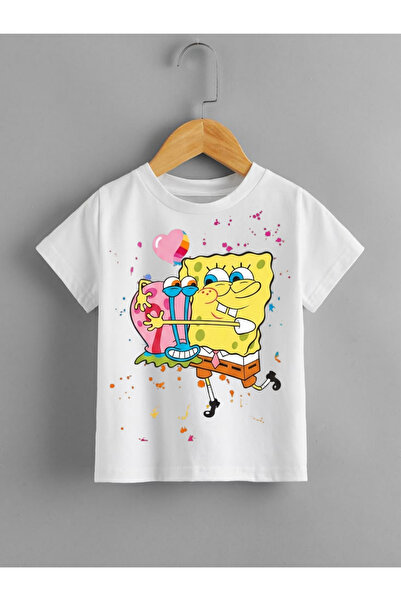 Tubinyoo Sünger Bob & Gary Baskılı Çocuk Tişört