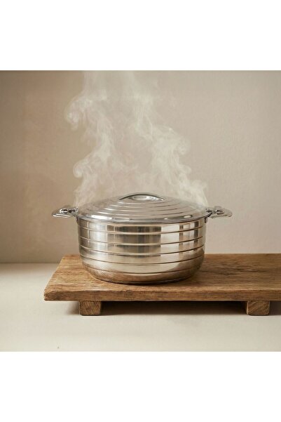 Danube Home Sahira 1500ml Striped Stainless Steel Hot Pot - Insulated Cassero...