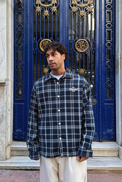 Flaw Wear Punchist Printed Plaid Oversize Shirt