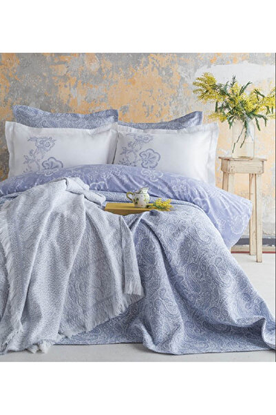 Apricitas HOME طقم غطاء سرير مزدوج من سوريلا كوبالت تايمليس