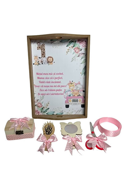 Your Baby Store Set tavita pentru taiere turta la fetite– roz cu animalute Sa...