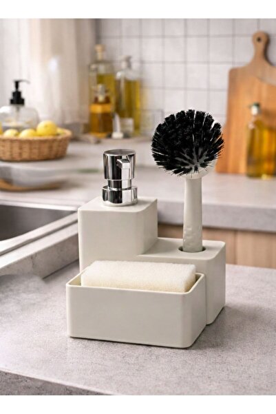 Elis Concept Liquid Soap Dispenser Kitchen Set Cream