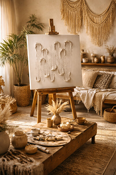 diğer0101 Alçı Tablo 3 Boyutlu Alçı Tablo Dokulu El Yapımı Alçı Tablo