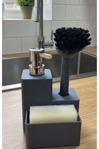 Elis Concept Liquid Soap Dispenser Kitchen Set Gray