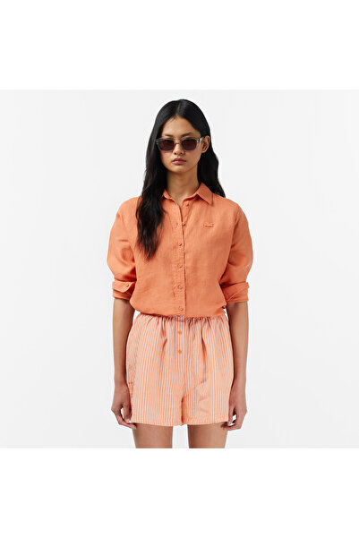Lacoste Kadın Relaxed Fit Turuncu Gömlek