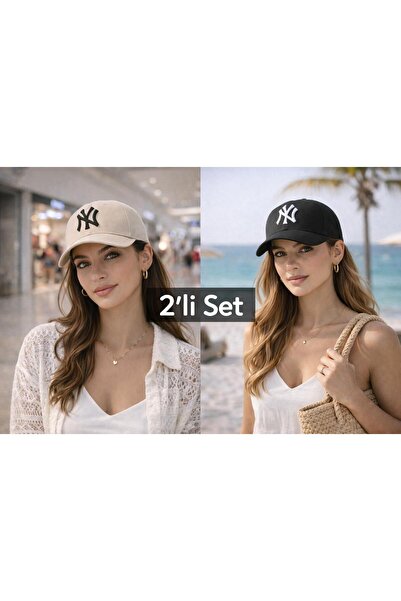 Wearflawless Unisex Set of 2 Adjustable Hats, Ny Embroidered Hat, Women'S, Me...