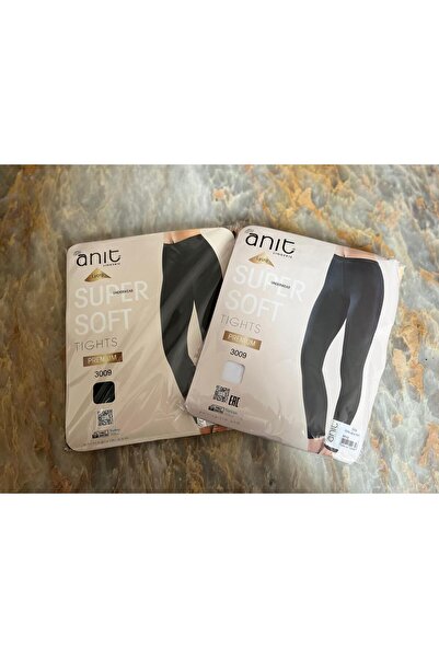 Anıt Women's Black Lycra Long Tights 2-Pack Black-White