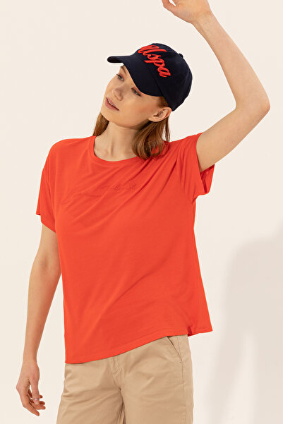 U.S. Polo Assn. Women's Red Crew Neck T-Shirt 50249027-Vr213
