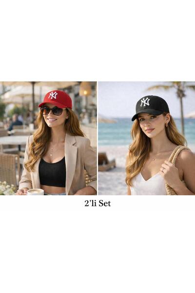 Wearflawless Unisex Σετ 2 ρυθμιζόμενων καπέλων, Καπέλο με κέντημα NY, Γυναικε...