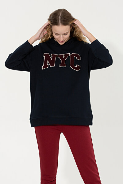 U.S. Polo Assn. Women's Navy Blue Hooded Sweatshirt 50255511-Vr033