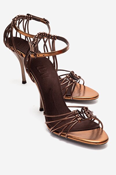 LuviShoes Arona Copper Brown Women's Heeled Shoes