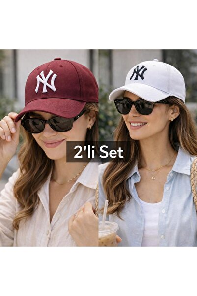 Wearflawless Set unisex de 2 pălării reglabile, pălărie cu broderie NY, pălăr...