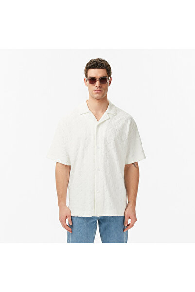 Lacoste Erkek Relaxed Fit Kısa Kollu Lacivert Gömlek