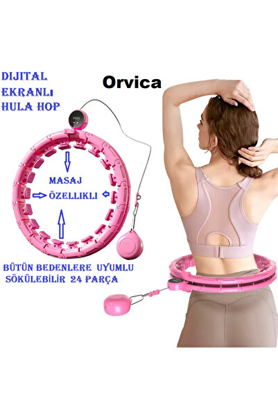 ORVİCA Sayaçlı Smart Hula Hoop Topu ve 360° Masaj Özellikli 24 parça Egzersiz...