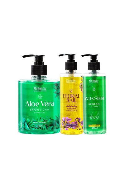 KLINTENSIV Set Cadou –Sapun Lichid Aloe Vera 500ml, Gel de Dus Floral Sail 40...