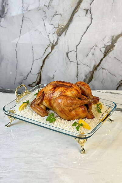 MAY HOME Glass Presentation Dish with Stand and Handle