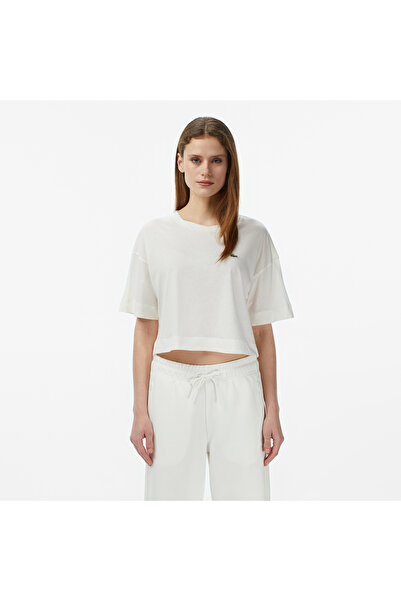 Lacoste Kadın Bisiklet Yaka Krem T-Shirt