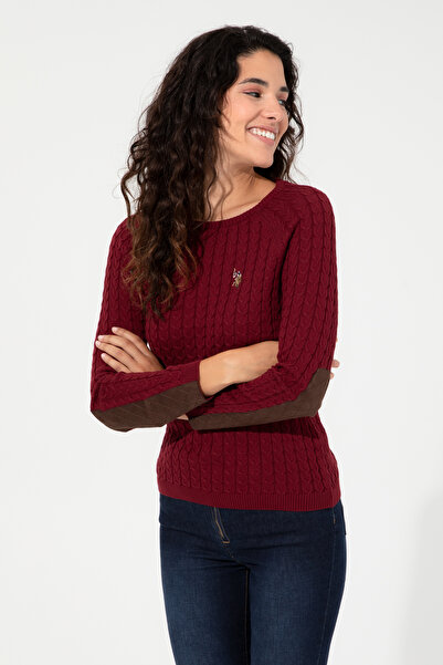 U.S. Polo Assn. Women's Burgundy Basic Sweater 50255659-Vr014