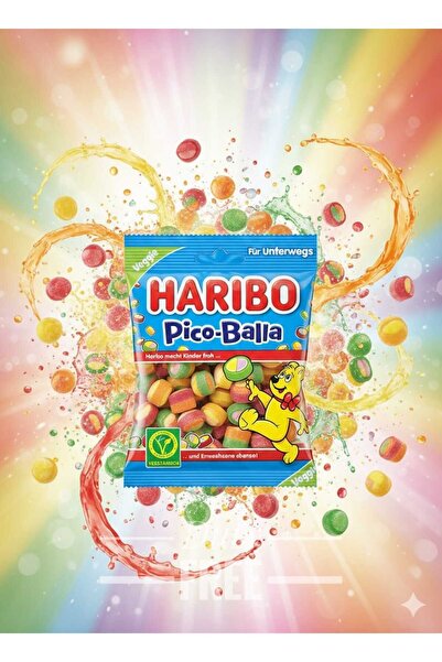hijazigroup Haribo Pico-Balla 85g – Meyveli Yumuşak Şeker (Veggie)