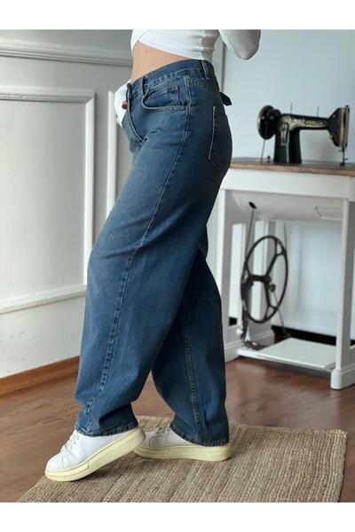 OMODA New Season High Waist Baggy Style Loose Women's Denim Pants with Back B...