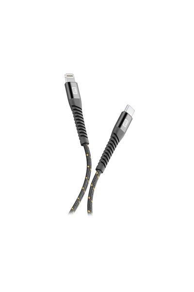 Cellular Line CELLULARLINE TETRA FORCE KABLO USB-C TO LİGHTNİNG 1,20M - SİYAH