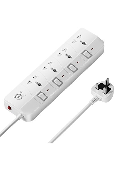 İNFLUX Extension Cord with 4-Outlet - 5 Meter Multi Plug Extension Cable
