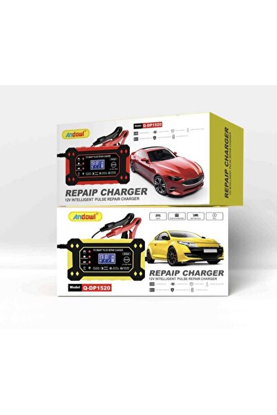 Andowl Încărcător Baterie Auto/Moto 12V, Smart Pulse Repair, Display LCD, Q-D...