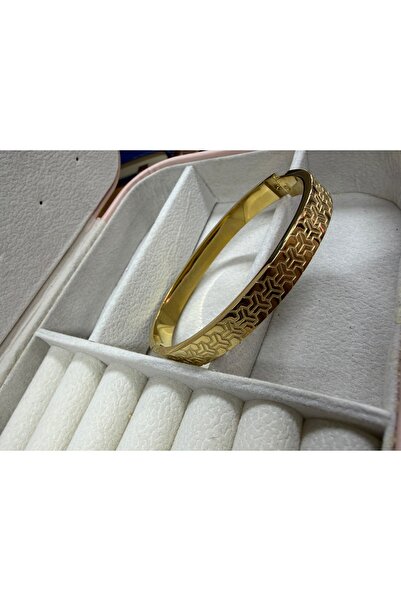zerzembe Handcuff Bracelet Non-Tarnish Steel Gold Color 19 cm Steel Handcuff