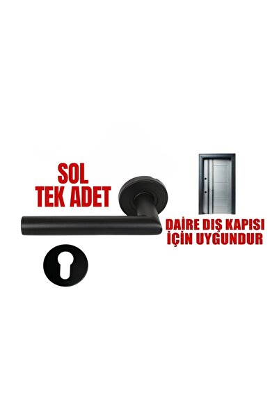 Store VEGA MAT SİYAH YALE TİPİ SOL PASLANMAZ KAPI KOLU